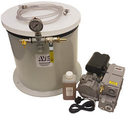 DP76K25 
76 litre degassing chamber with a DVP LC.25 vacuum pump